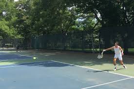 Temporary 10 & under tennis lines for a 60' clay court. For An Afternoon Fort Greene Becomes A Pro Tennis Venue Wsj
