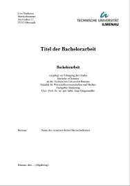 Schreibe das fazit am ende gemeinsam mit der einleitung. Deckblatt Bachelorarbeit Beispiele Muster Viele Tipps
