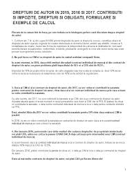 Completare declaratia unica pfa sistem real pentru bonificatii 2019. Drepturi De Autor In 2015 2016 Si 2017