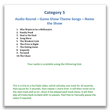 Pixie dust, magic mirrors, and genies are all considered forms of cheating and will disqualify your score on this test! 10 Quiz Night Audio Rounds Ideas Quiz Trivia Night Night