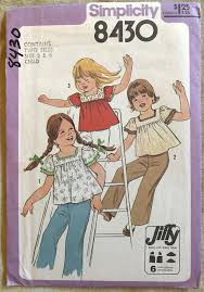 Buy Vintage 1970's Simplicity Pattern 8430, Child's Jiffy Top, CUT, Size 5  & 6 Online in India