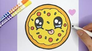 Lustige und leichte zeichnungen, panda mit hörern selber malen, zeichnung mit bleistift. Kawaii Pizza Zeichnen Und Malen Kawaii Bilder Youtube