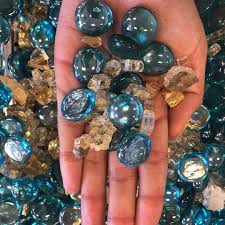 Glass beads for fire pits. Azuria Aqua Fire Glass Beads