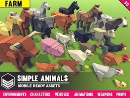 Simple Farm Animals Cartoon Assets 3d Animals Unity Asset Store Cartoon Animals Farm Animals Farm Cartoon