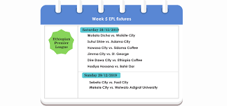 The livescore website powers you with live football scores and fixtures from ethiopia premier league. Regional Stadiums Host Key Match Week Five Fixtures The Reporter Ethiopia English