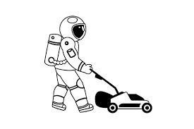 Download Astronaut Pushing A Lawnmower Svg Cut File By Creative Fabrica Crafts Creative Fabrica SVG Cut Files