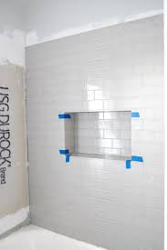 How we started the main shower wall. Adding A Shower Niche Home With Keki