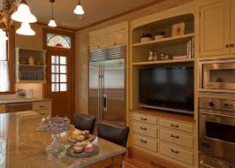 20 Awesome Flat Screen Tv Furniture In The Kitchen Home Design Lover Tv In Kitchen Traditional Kitchen Design Victorian Kitchen