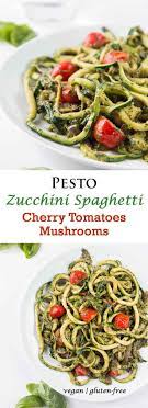 Pesto Zucchini Spaghetti Recipe Zoodles Vegetarian Gastronomy Recipe Zucchini Spaghetti Recipe Spaghetti Recipes Vegan Dinner Recipes