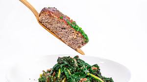 Skillet Meatloaf With Korean Ketchup And Rainbow Chard Salad Recipe Rachael Ray Show Skillet Meatloaf Meatloaf Beef Meatloaf