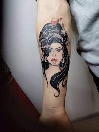 Small amy winehouse portrait tattoo design. Amy Winehouse Tattoo Tattoos Amy Winehouse Tattoo Inspiration