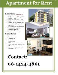 Apartment Flyer Template Apartments For Rent Renting A House Apartment Advertising