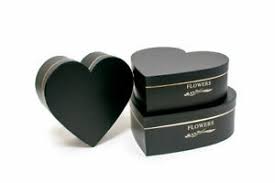 Fancy heart shaped gift box pa. Black Heart Shape Flower Boxes Set Of 3 Florist Packing Flowers Gift Boxes Paper Ebay