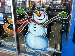 Snowmen Window Paintings Graphic Garden Design Studio In 2020 Christmas Window Painting Painted Window Art Window Painting