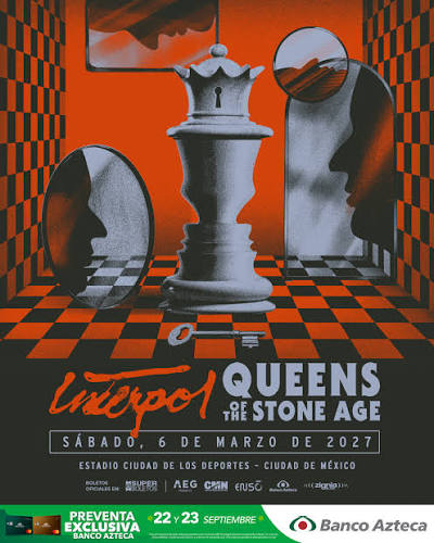Interpol anuncia nueva gira por México, tras su exitosa presentación en el Zócalo con más de 160 mil personas, vuelven con más energía anunciando fechas en: CDMX, Guadalajara y Monterrey.🖤🔥 #interpol #cdmx #