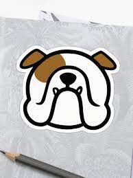 english bulldog white and brown bulldog best bully dog gift by smooshfaceunited sticker by smooshfaceutd in 2021 bully dog bulldog drawing english bulldog white