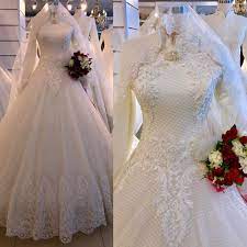 Pengantin Muslim Gaun Pengantin Putih Gaun Pengantin Muslim