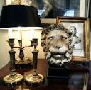 Lion head, bouillote lamp and empíre candelsticks in Gorgona ...