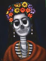 Frida Kahlo Portrait La Calavera Catrina Skull Original Oil Painting Velvetify Inventories of american painting and sculpture. frida kahlo portrait la calavera catrina skull original oil painting on black velvet by alfredo rodriguez argo a123
