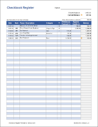 Free Excel Checkbook Register Printable