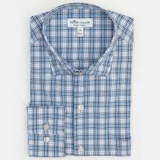 We've got peter millar tops starting at $27 and plenty of other tops. Peter Millar Summer Comfort Sport Shirt In A Light Blue Check Khakis Of Carmel