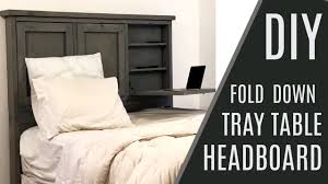Easy diy wooden bed frame platform made from framing lumber. Diy 60 Headboard With Storage And Fold Down Trays