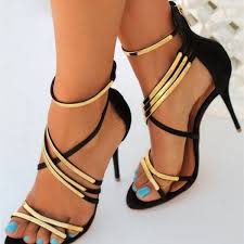 Maybe you would like to learn more about one of these? Women S Black And Gold Crossed Upper Strappy Heels Open Toe Sandals For Party Night Club Dancing Club Music Festival Date Anniversary Engagement Going Out Hanging Out Fsj