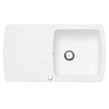 Evier A Encastrer 1 Bac Avec Egouttoir Resine Blanc Zen1btlm Leroy Merlin