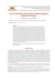 Therefore you are strongly advised to look for as much information/references as possible before choosing a university in malaysia that offers this course. Pdf Sources And Possible Causes Of Errors And Misconceptions In Operations Of Integers