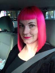 8 14 Pink Hair Bob Short Bangs Pink Hair Bob Hairstyles Pink And Black Hair