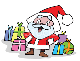 Jag tecknade en småstad med butiker, värdshus, kyrka och skola. Tecknad Tomte Och En Hog Med Julklappar Stockvektor Freeimages Com
