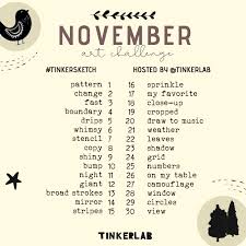 In reality, your bio is valuable social media real estate that welcomes users to your profile, creates a first impression of your brand, conveys key information about your business, and turns profile visitors into followers and followers into customers. November Art Challenge Tinkerlab