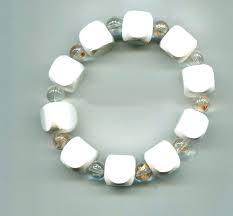 Bead Bracelet Clipart Black And White White Wood Beaded Bracelet Stretch Glass Clear Chunky Big Bead Fashion Handmade Wood Bead Bracelet