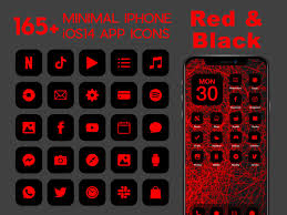 Ios Black Red App Icons 165 Red On Black Minimal Ios 14 Etsy In 2020 App Icon Iphone Home Screen Layout Icon Pack
