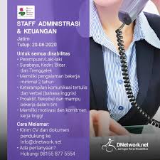 Dengan adanya administrasi keuangan yang baik, maka akan tercipta suasana kerja yang lebih nyaman serta produktif. Dnetwork Jaringan Kerja Disabilitas Hai Sobat Pencari Kerja Jatim Punya Skil Administrasi Dan Keuangan Yang Baik Berikut Ada Lowongan Sebagai Staf Administrasi Keuangan Nih Dari Hwdi Pusat Dan Usaid