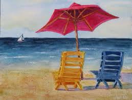 Coastal Beach Chair Painting Beach Art Print Anna Maria Etsy In 2021 Beach Art Beach Wall Art Beach Watercolor