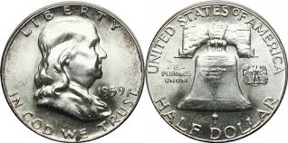 1959 franklin half dollar silver coin values