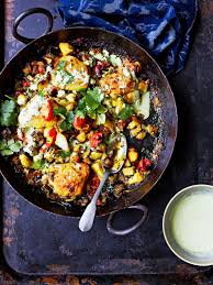 Indian Spiced Potatoes With Chicken Thighs Jamie Oliver Recipes Recipe In 2020 Sweet Potato Recipes Chicken Recipes Jamie Oliver Recipes