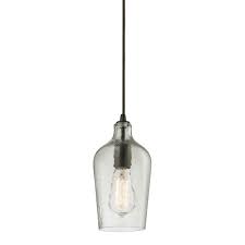 Elk 10331 1clr Hammered Glass Modern Oil Rubbed Bronze Mini Pendant Lighting Elk 10331 1clr