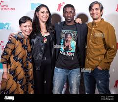 L-R) Poh Si Teng, Smriti Mundhra, Bruce Franks Jr., and Sami Kham attend  the launch of MTV Documentary Films at Walter Reade Theater in New York  City