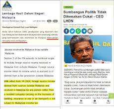 Mulai tahun taksiran 2004, pendapatan yang diterima di malaysia dari luar malaysia adalah dikecualikan daripada cukai. Facebook