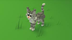 Voxel Cartoon Cat Game Ready 3d Model In 2020 Kitty Games Cartoon Cat Cartoon