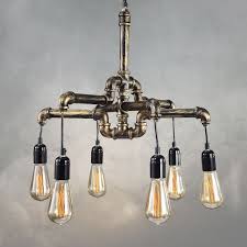 4 6 Lights Industrial Vintage Pendant Water Pipe Lamp Steampunk Ceiling Chandelier