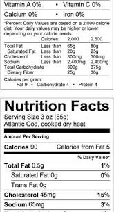 2,000 calories a day is used for general nutrition advice. Calorie Content Atlantic Cod Dried And Salted Chemical Composition And Nutritional Value Healthy Food Near Me