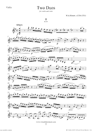 Mozart Two Duos K423 424 Sheet Music For Violin And Viola Sheet Music Violin Violin Sheet Music
