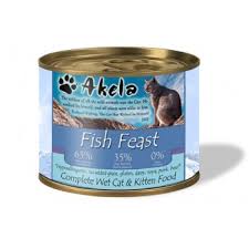 Akela Grain Free Complete Wet Cat Food Fish Feast 190g
