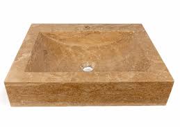 travertine sink with faucet hole