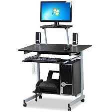 Go2buy Small Spaces Computer Desk With Keyboard Tray Drawer And Printer Shelves Mobile Laptop T Desk With Keyboard Tray Computer Workstation Desk Printer Shelf