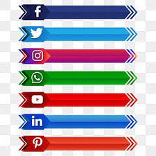 Social Media Banner Tags Set Png Social Media Clipart Social Media Text Buttons Social Media Buttons Png And Vector With Transparent Background For Free Down Social Media Banner Social Media Buttons