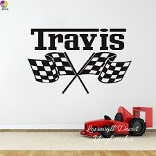 Maybe you would like to learn more about one of these? Custom Racing Car Flag Name Wall Sticker Boy Room Kids Room Personalized Checkered Flags Race Theme Name Wall Decal Vinyl Decor Stickers Boy Name Wall Stickerswall Sticker Aliexpress